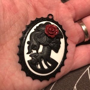 Sugar Skull Cameo Pendant
